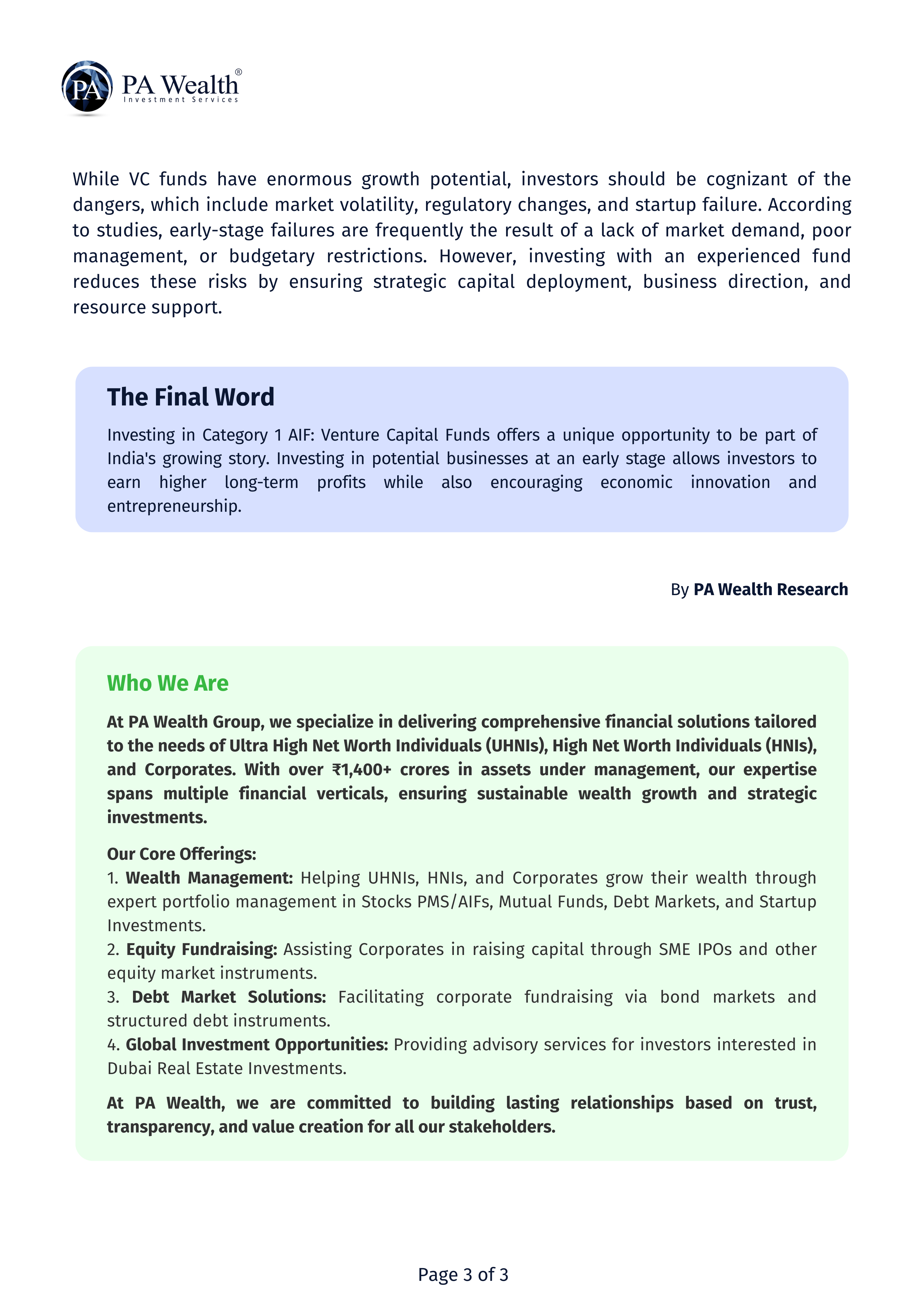 Venture Capital_PA Wealth_CAT 1 AIF