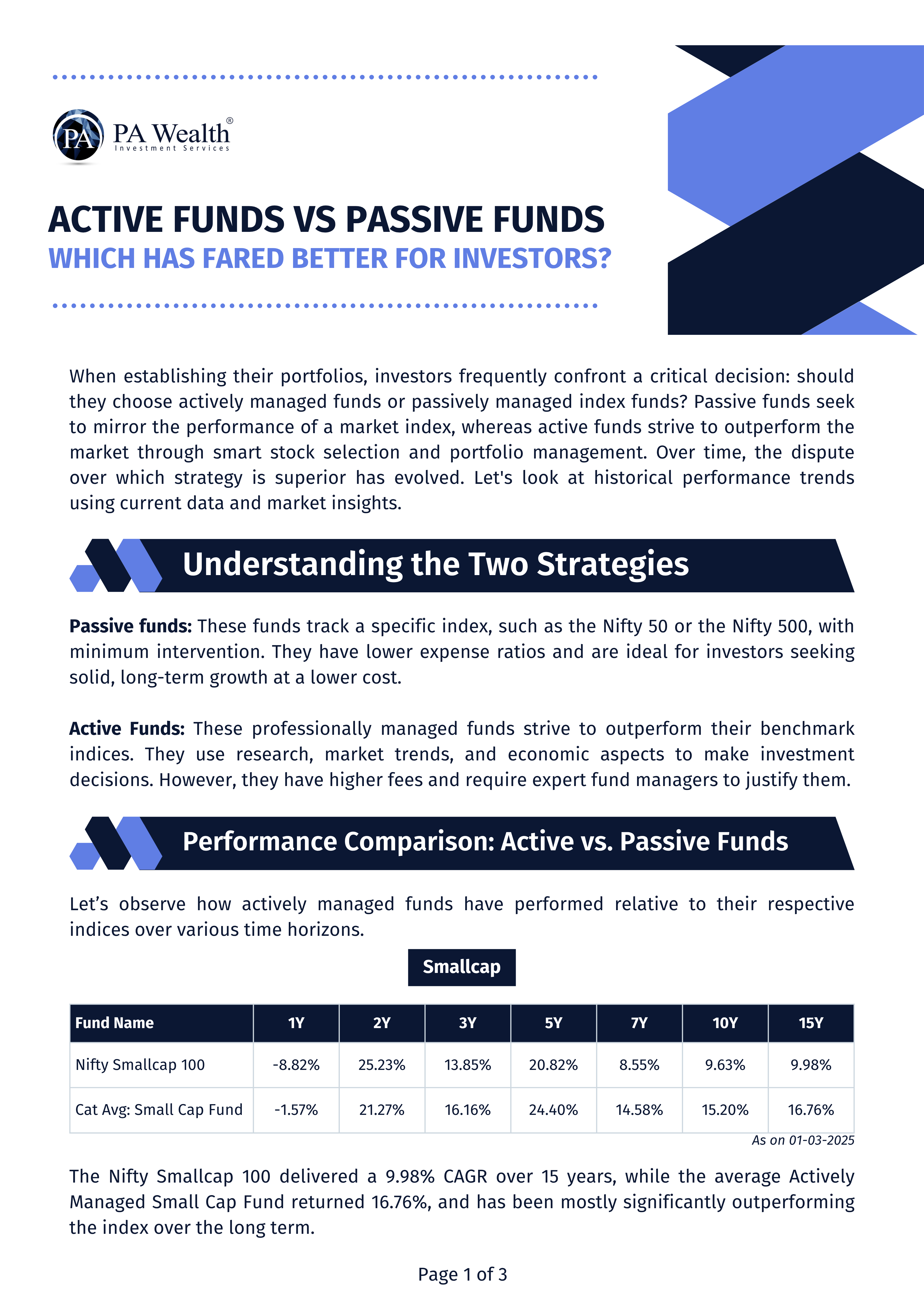 Active Funds Vs Passive Investing_PA Wealth