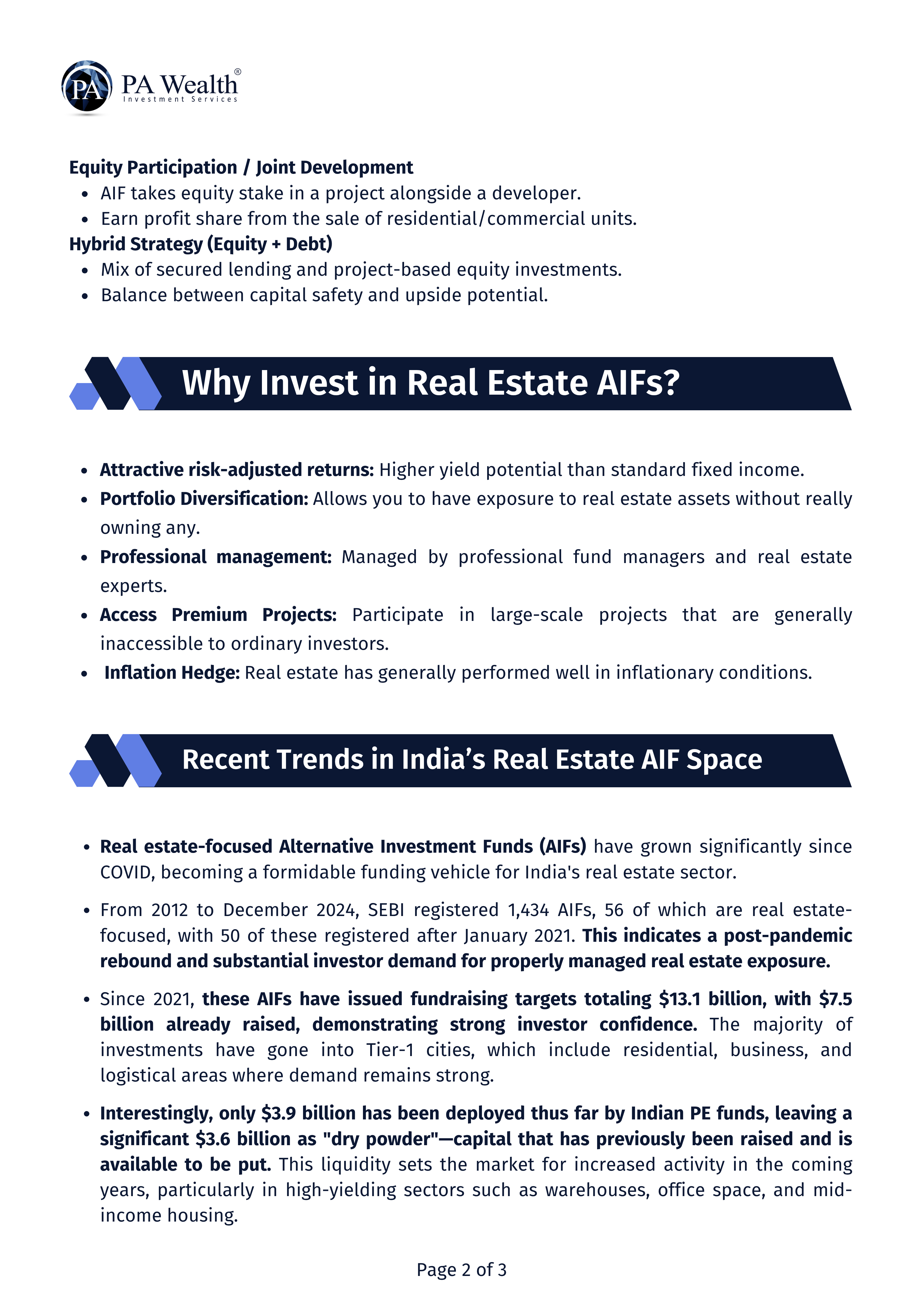Real Estate AIF_PA Wealth_CAT II AIF