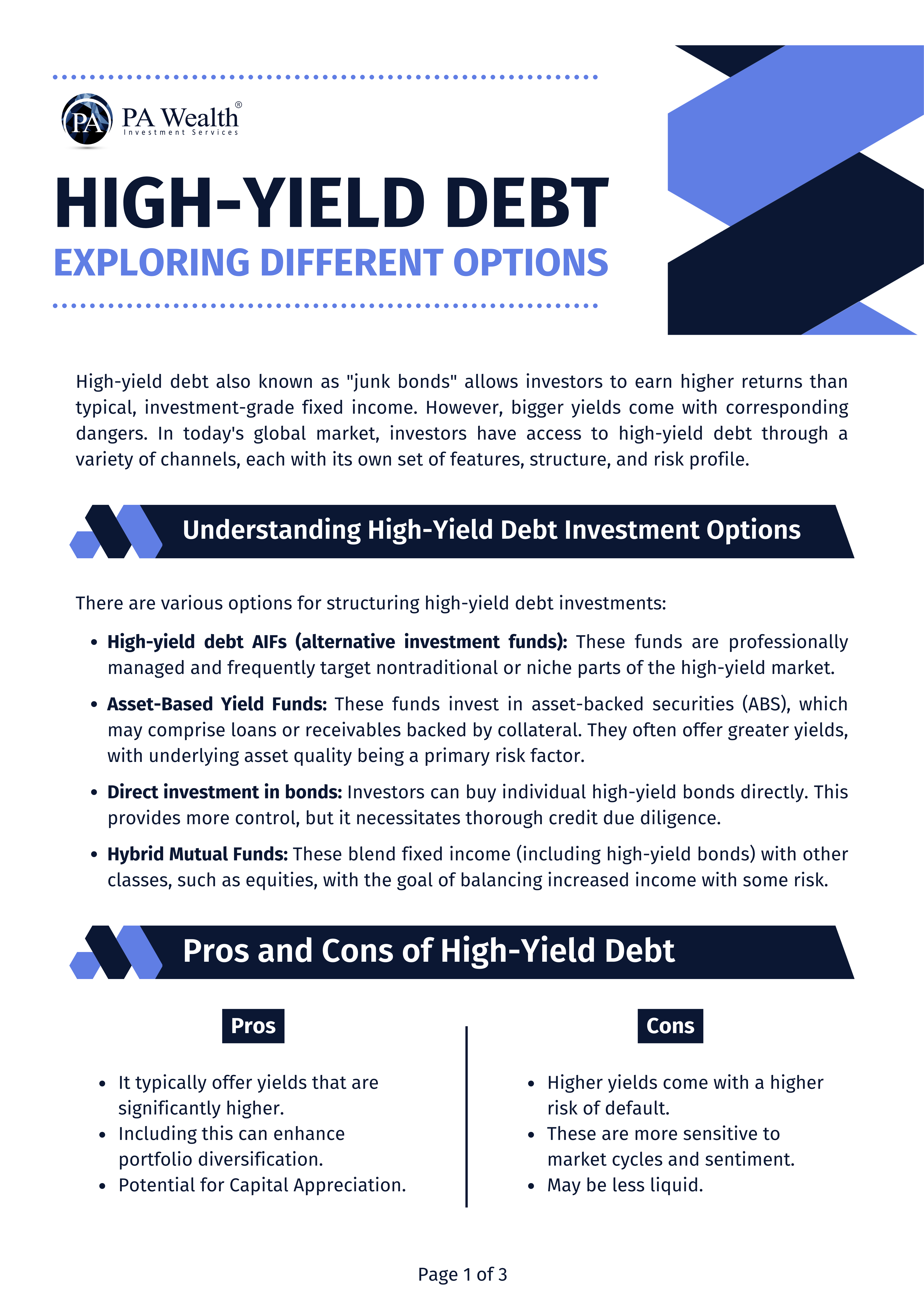 High Yield Debt_PA Wealth_ Newsletter