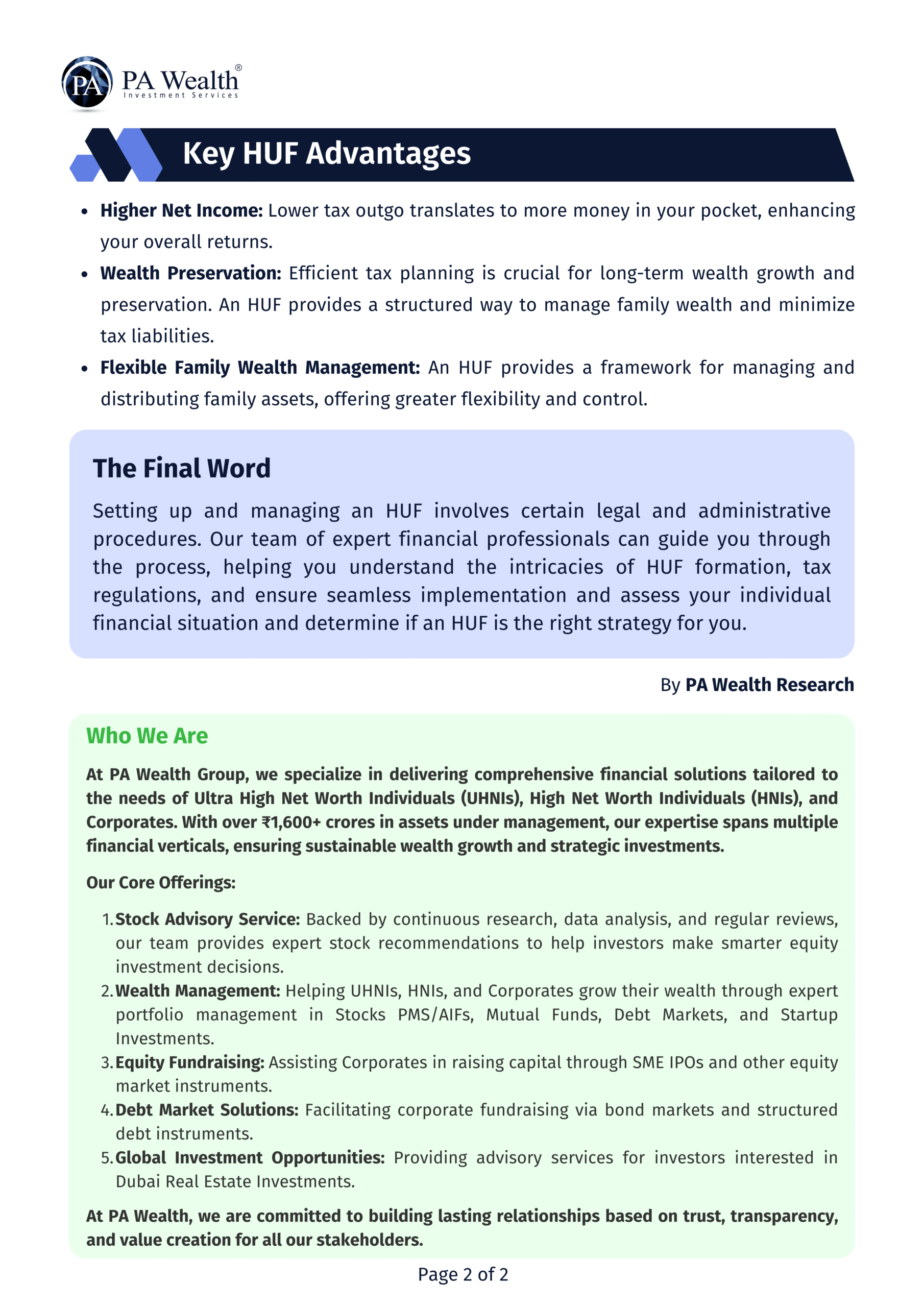 Strategic HUF Investment_PA Wealth