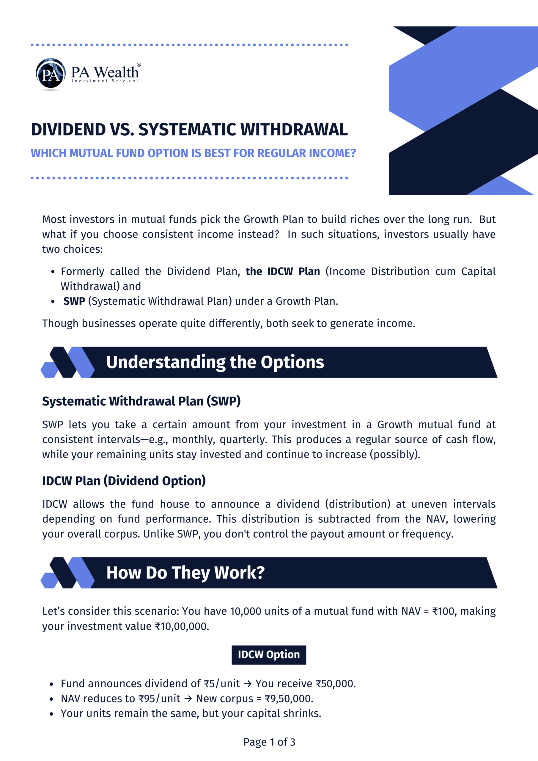 Dividend vs. Systematic Withdrawal