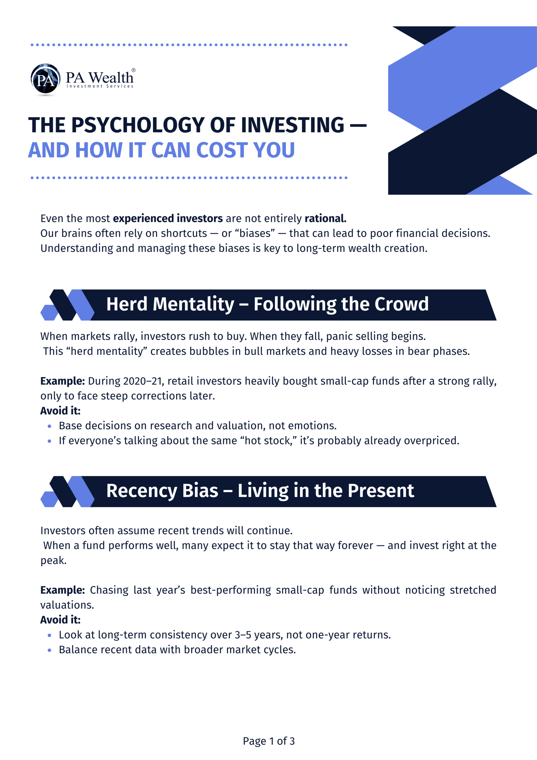 The Psychology of Investing — And How It Can Cost You