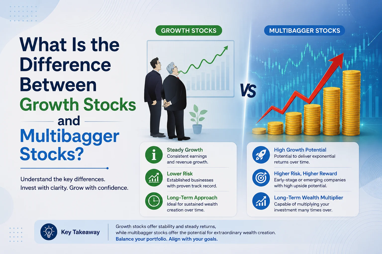 What Is the Difference Between Growth Stocks and Multibagger Stocks